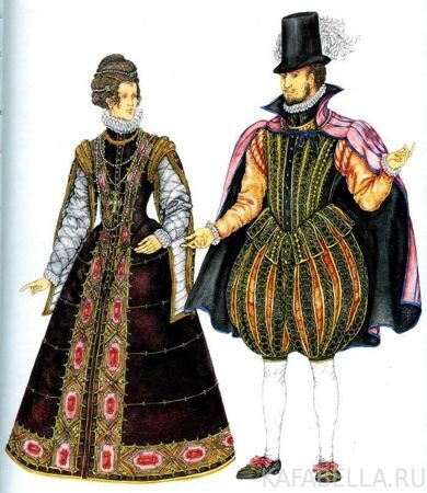 Испанский женский и мужской костюм 16 века